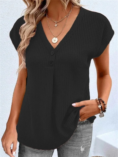 Schlichtes T-Shirt mit V-Ausschnitt