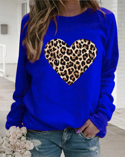 Leopardenherz-Pullover für Frauen