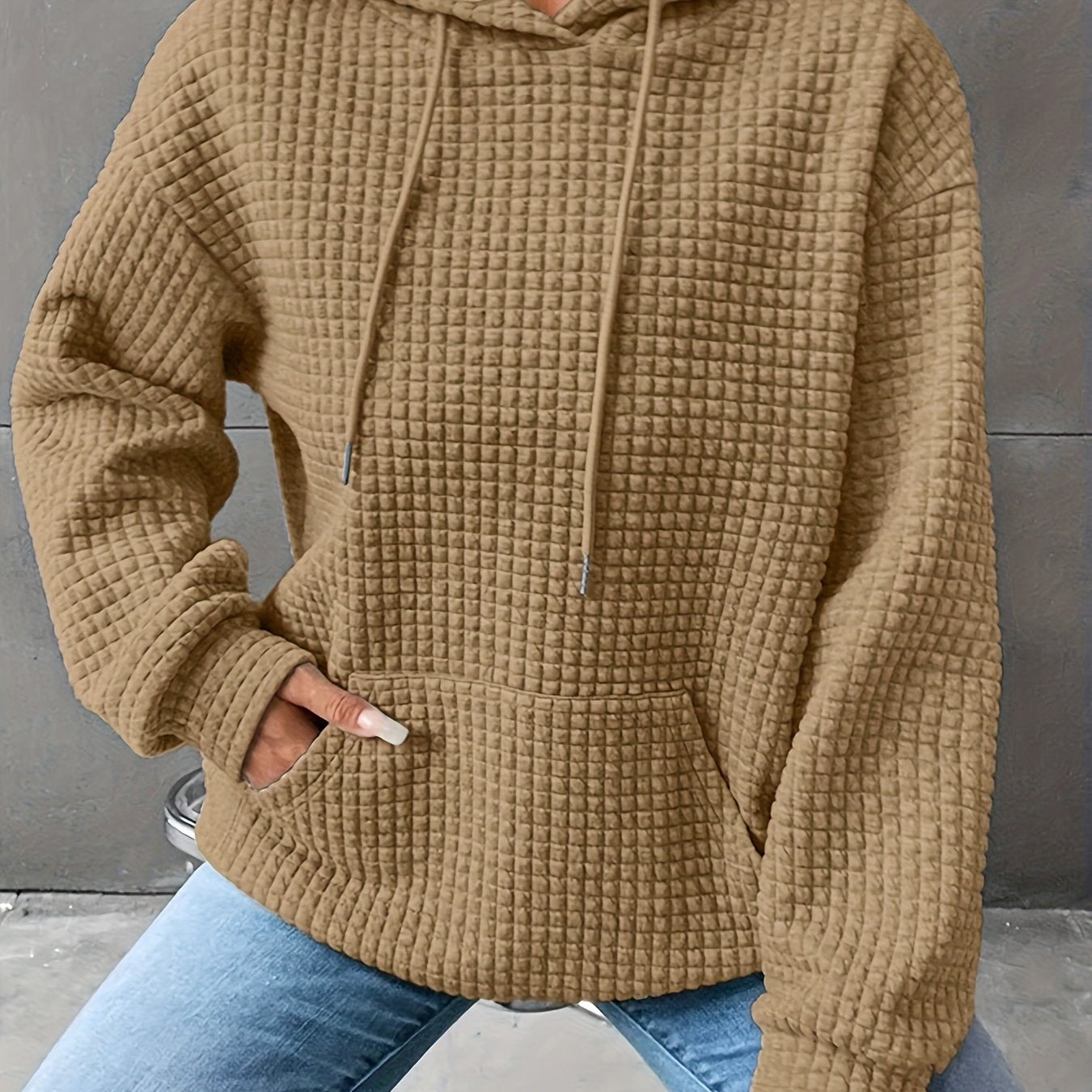 Léana™ | Texturiertes Kapuzen-Sweatshirt mit langen Ärmeln