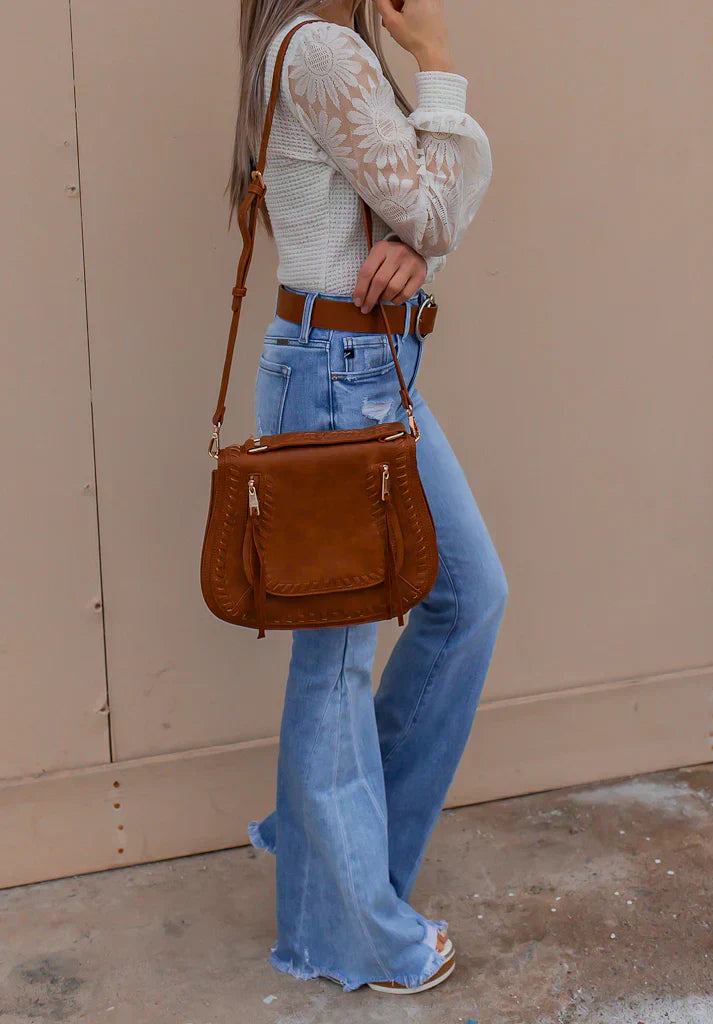 Spitzen-Top mit Strickmuster | Florale Ärmel | Elegante Leichtigkeit