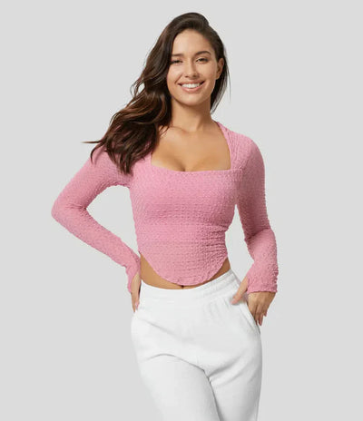 Yoga-T-Shirt mit langen Ärmeln