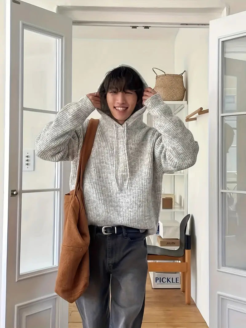 Modische Rippenstrickjacke für Männer