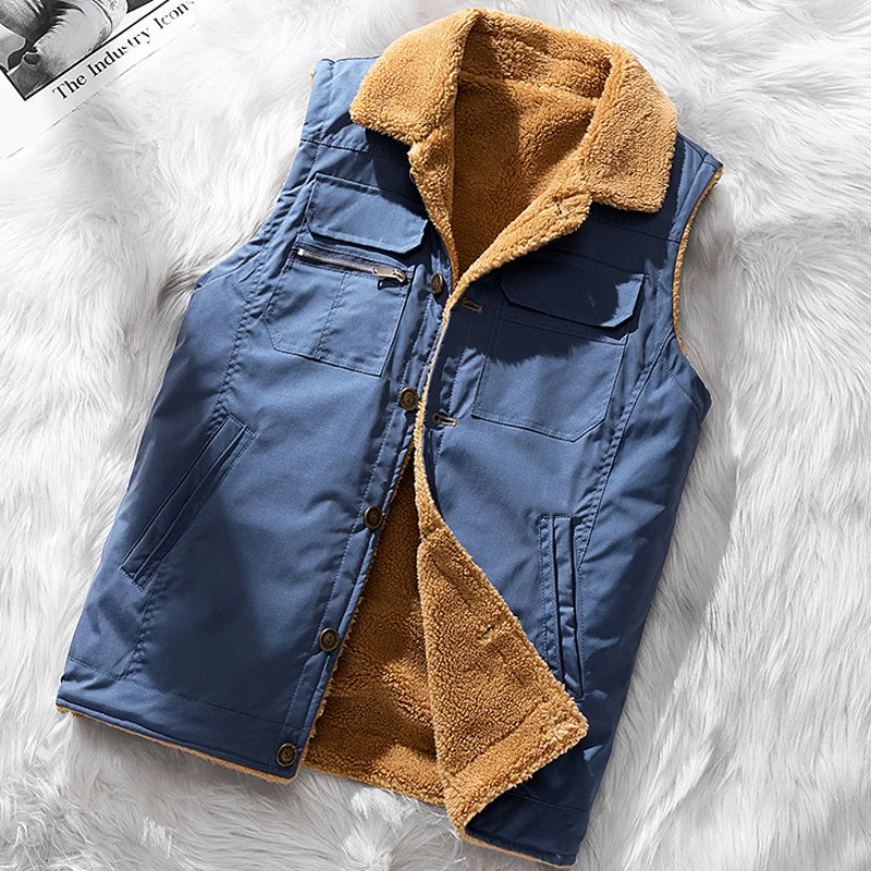 Warme Winterweste mit Taschen für Herren