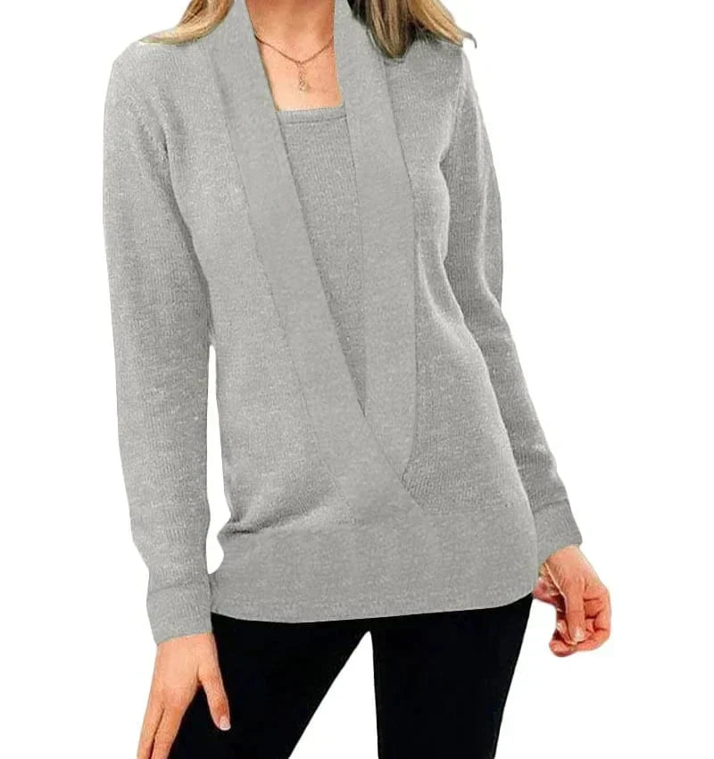 Eleganter Wickelpullover für Damen