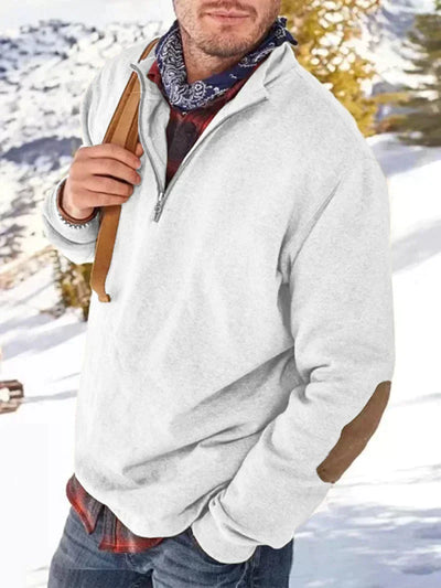 Lässiger Pullover mit halbem Reißverschluss für Herren
