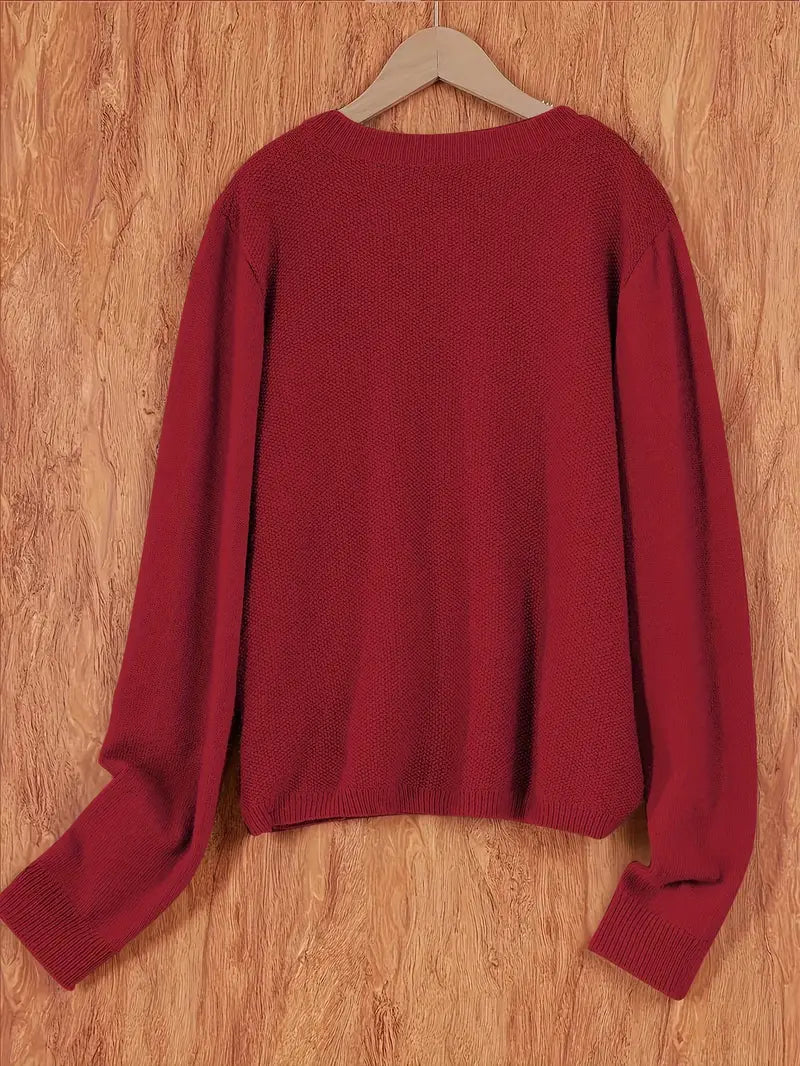 Strickjacke mit Aufgesetzter Tasche für Damen