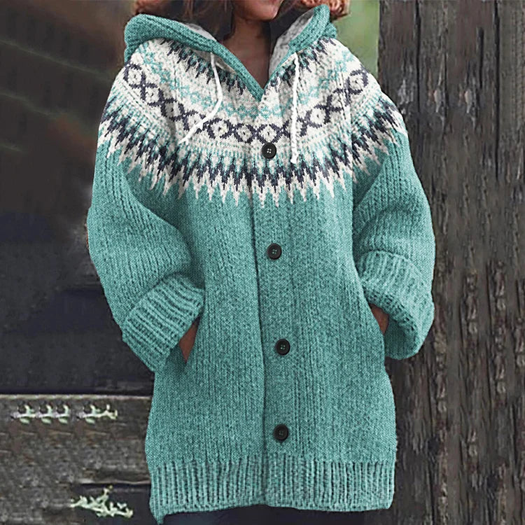 Lange Handgestrickte Jacke für Damen