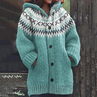 Lange Handgestrickte Jacke für Damen