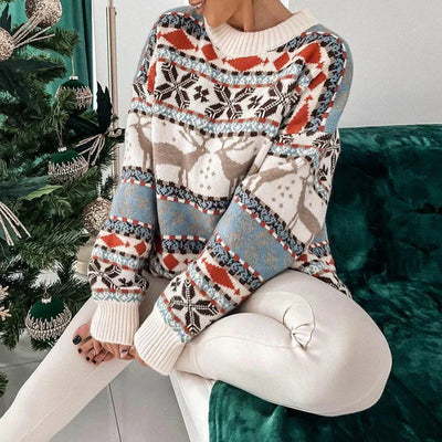 Kuscheliger Rentier-Winterpullove für Damen