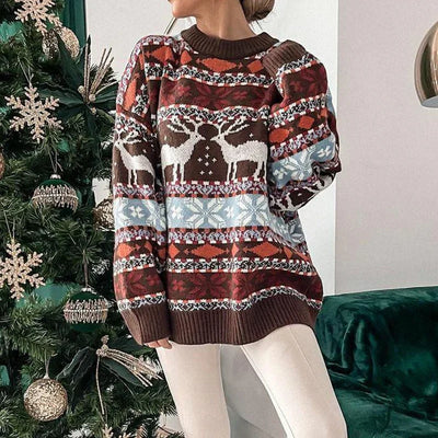 Kuscheliger Rentier-Winterpullove für Damen