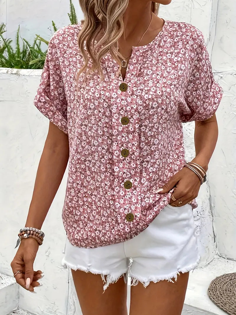 Antiope® | Geblümte Bluse mit Knopfverschluss