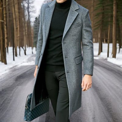 Eleganter Taillierter Wintermantel für Herren