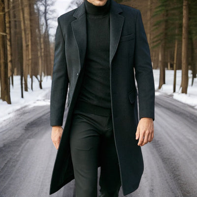Eleganter Taillierter Wintermantel für Herren