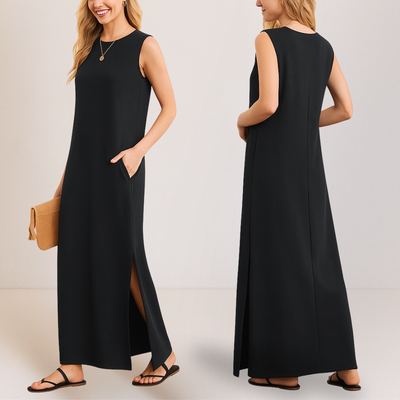 Emma™ | Elegantes langes Anti-Knitter-Kleid