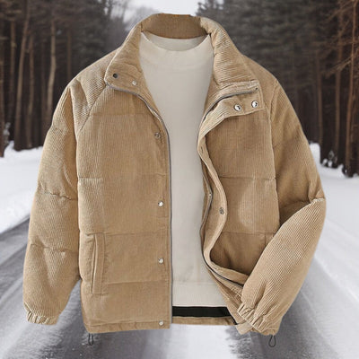 Cord-Winterjacke mit Reißverschluss für Männer