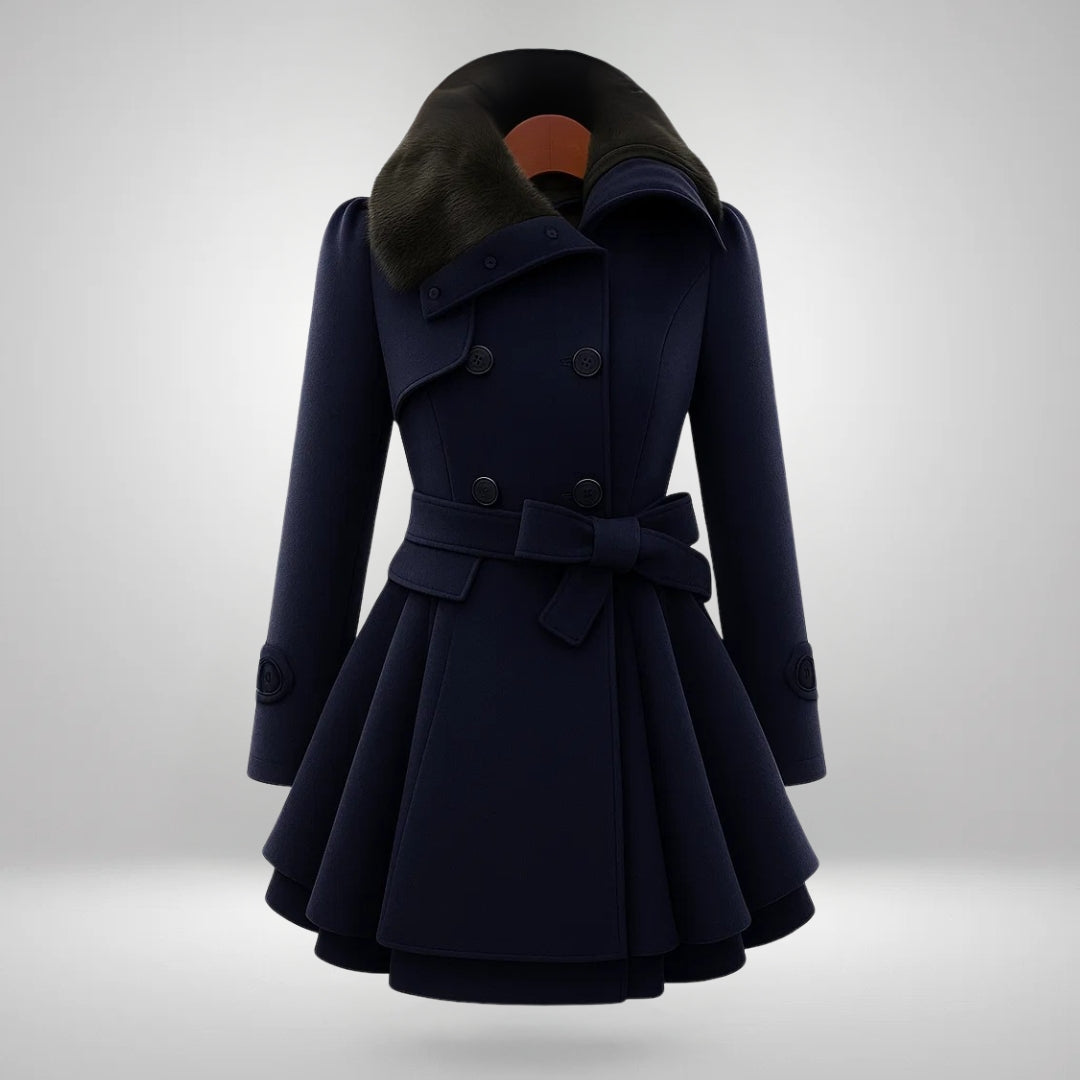 Yena™ | Schicker Trenchcoat mit veganem Pelz