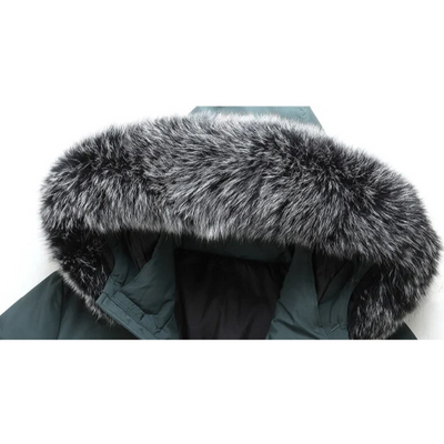 Winterparka mit Abnehmbarem Pelzkragen für Herren