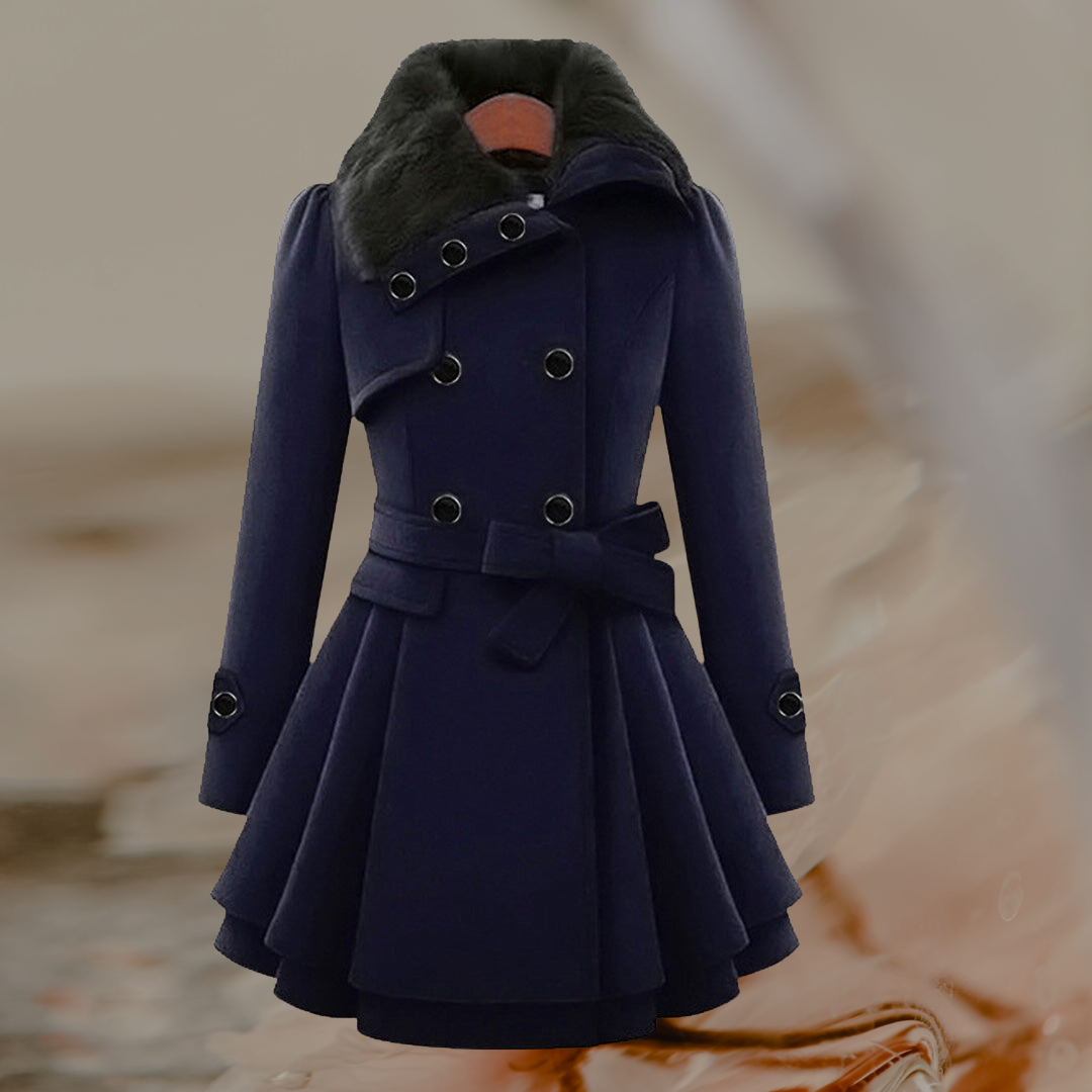 Zweireihiger Mantel mit Gürtel für Damen