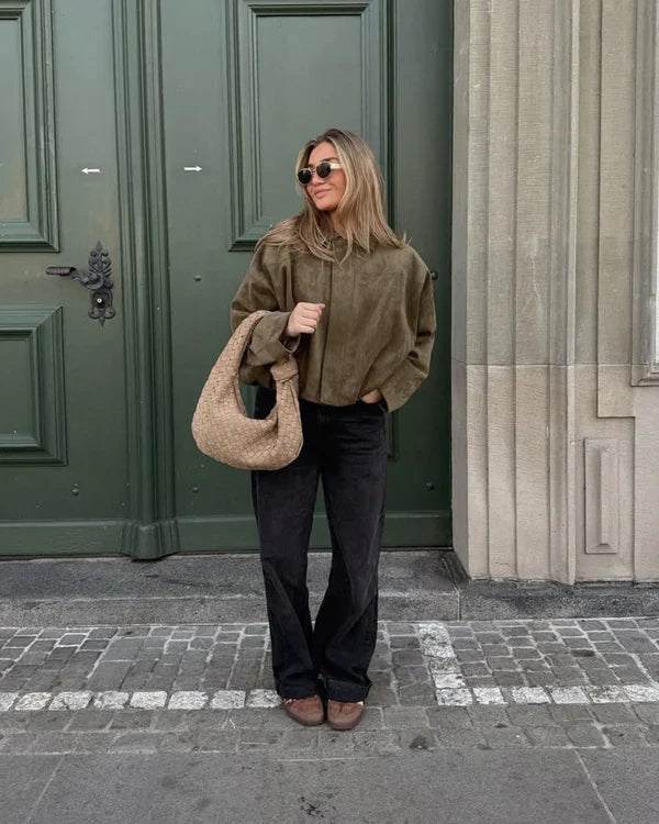 LUMIÈRE | FAUX SUÈDE BOMBERJACKE