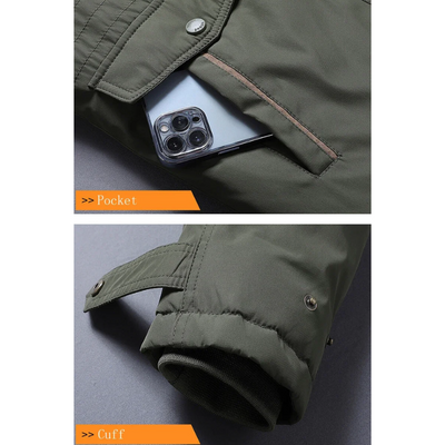 Wasserdichte Jacke mit Plüschpelz-Futter für Herren