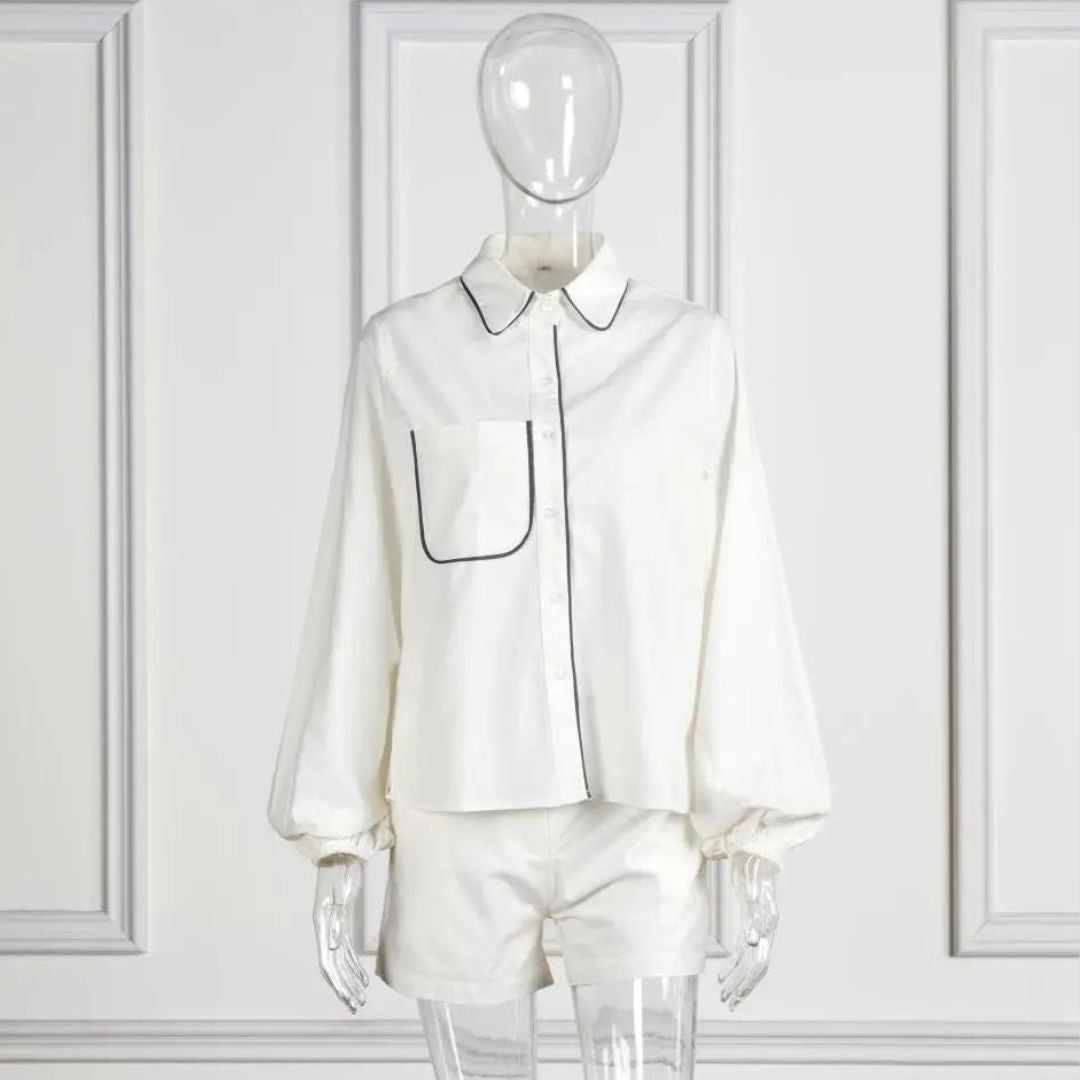 Elegantes Set mit Hemdbluse und Shorts