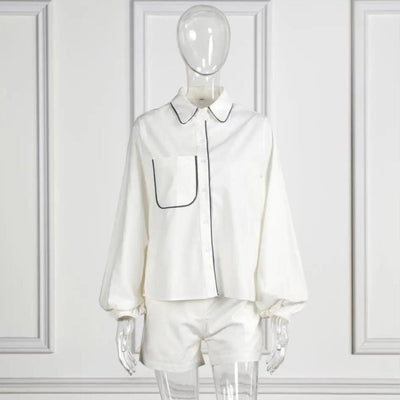 Elegantes Set mit Hemdbluse und Shorts