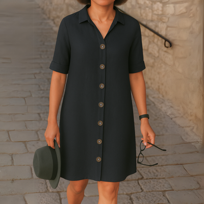 Ria™ | Elegantes langes Hemdblusenkleid