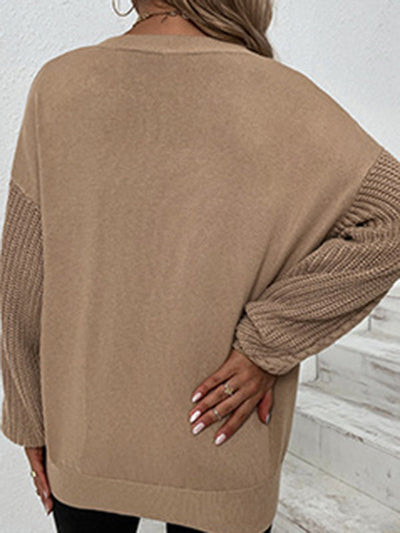 Lockerer Langärmeliger Strickpullover für Damen