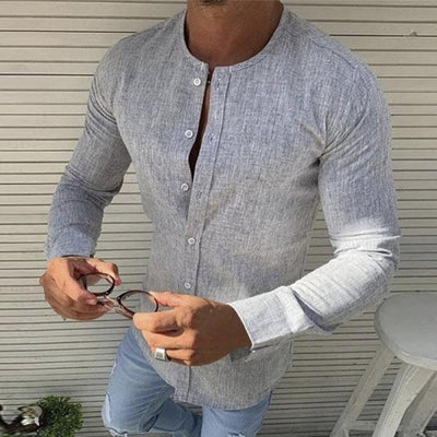 Stilvolles Herren Langarm-Shirt aus Baumwolle