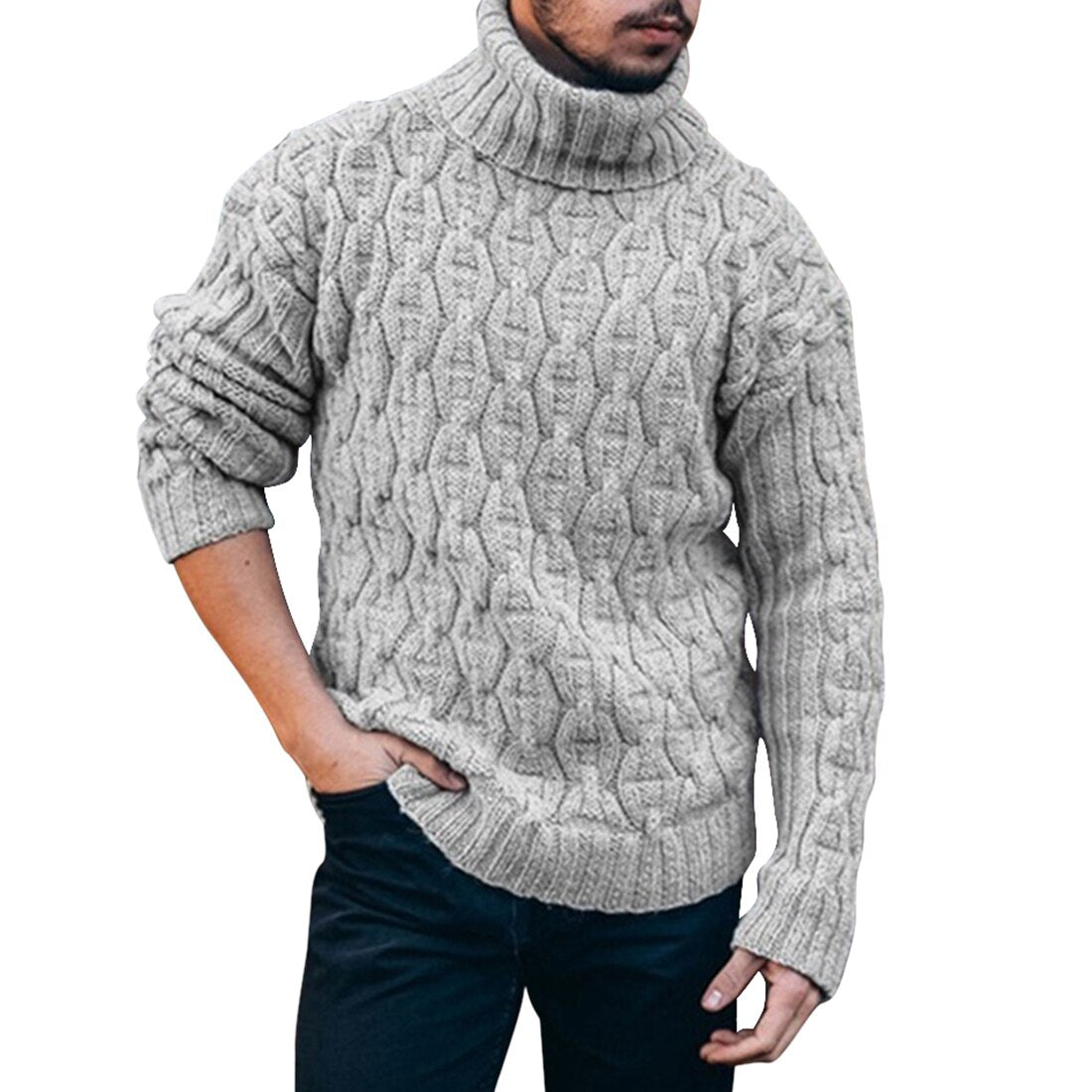 Klassischer Dicker Rollkragenpullover für Herren