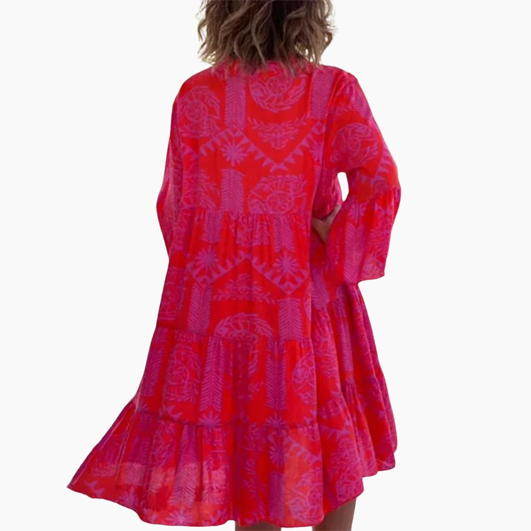 Sommerkleid Für Damen - Luftiges Gelbes Strandkleid mit V-Ausschnitt