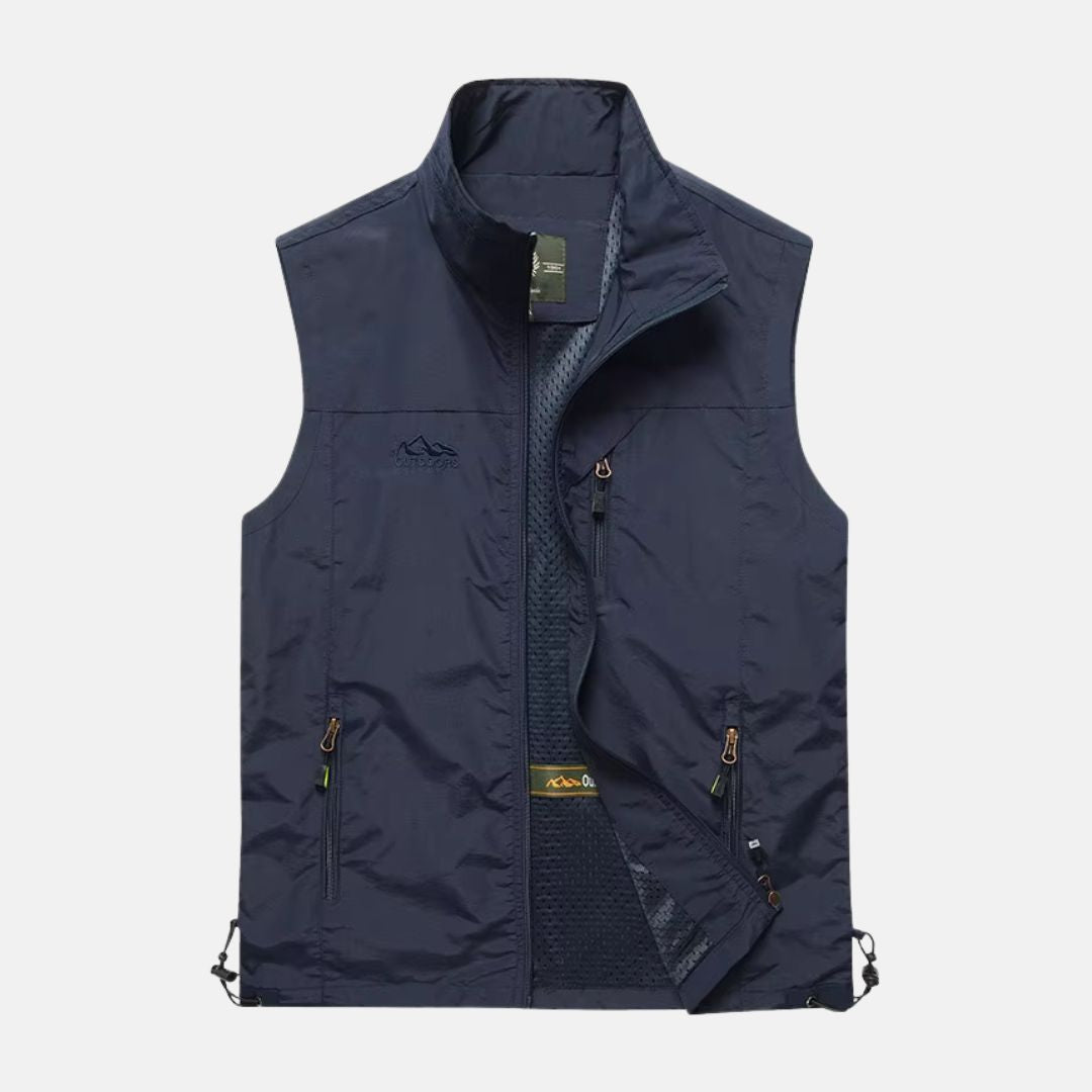 Peaks Sommer Outdoor Anglerweste | Leicht Multifunktionsweste mit Taschen Für Herren