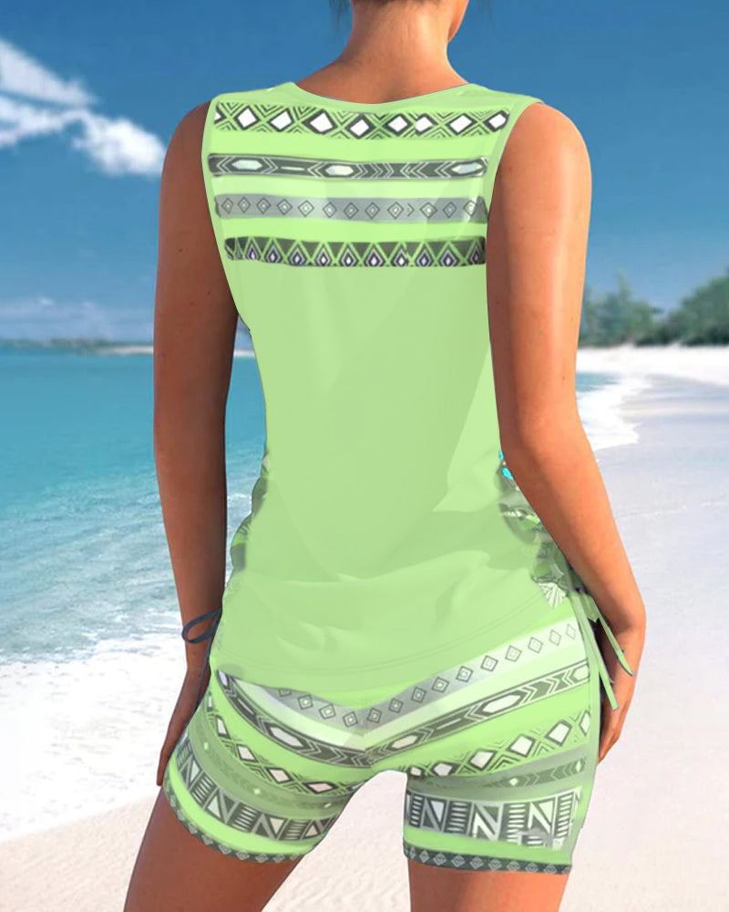 Helena - Tankini mit geometrischem Muster und V-Ausschnitt