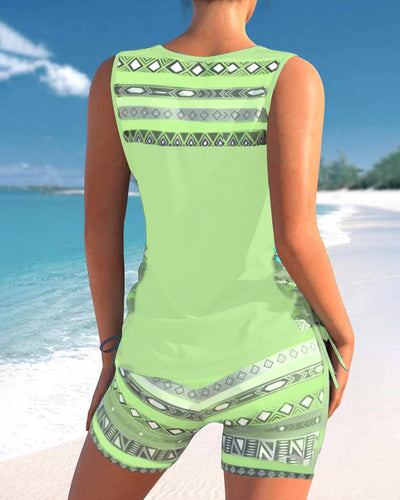 Helena - Tankini mit geometrischem Muster und V-Ausschnitt