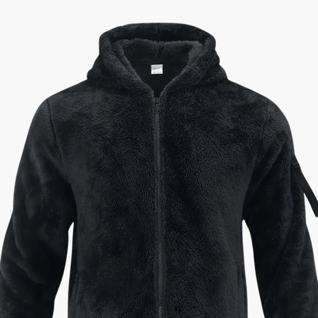 Herren Teddy jacke mit Reißverschluss und langen Ärmeln