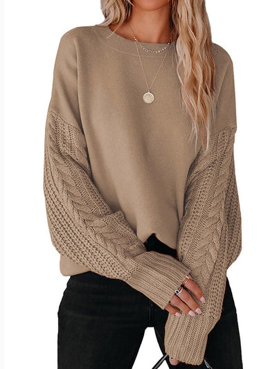 Lockerer Langärmeliger Strickpullover für Damen