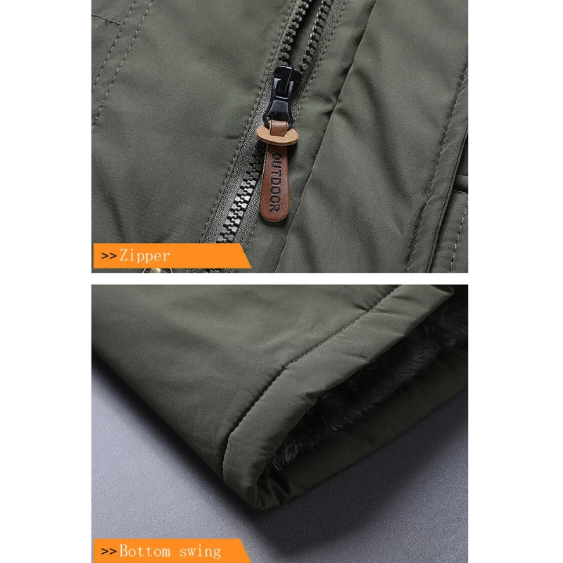 Wasserdichte Jacke mit Plüschpelz-Futter für Herren