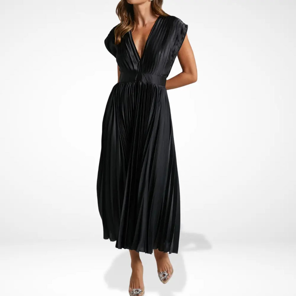 Serena Elegante Plissierte Maxikleid