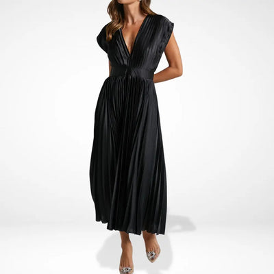 Serena Elegante Plissierte Maxikleid