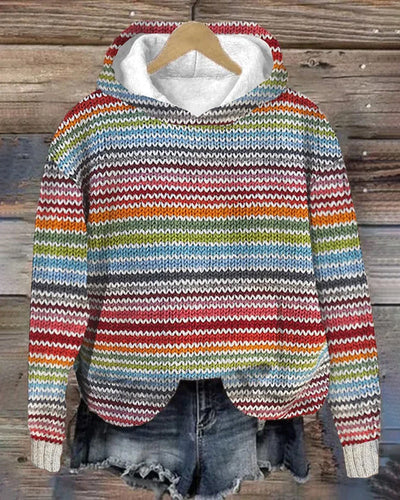 Buntgestreifter Hoodie für Frauen