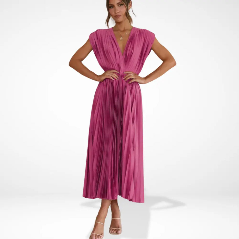 Serena Elegante Plissierte Maxikleid