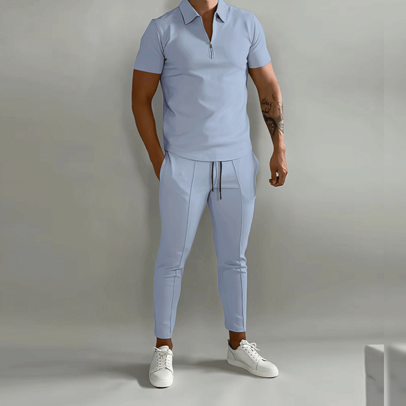 Herren Elegantes Polo Shirt und Hose Set | Stilvoll