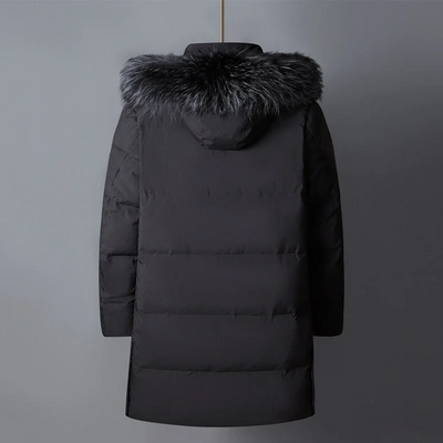 Zip-up Parka Jacke mit Pelzkapuze für Herren