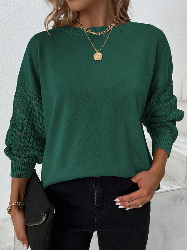 Lockerer Langärmeliger Strickpullover für Damen