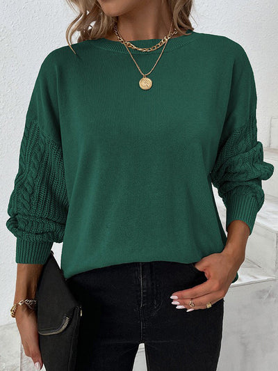 Lockerer Langärmeliger Strickpullover für Damen
