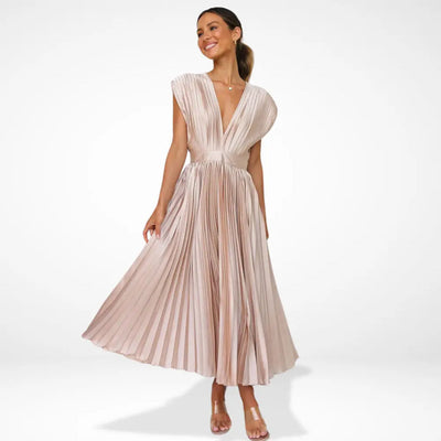 Serena Elegante Plissierte Maxikleid