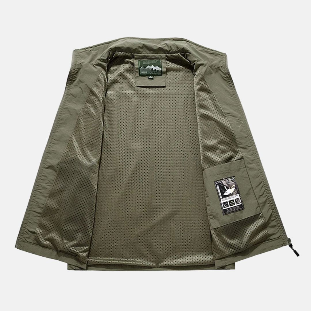 Sommer Militär Jagd- und Anglerweste | Leicht Multifunktionsweste mit Taschen Für Herren | Sommerweste
