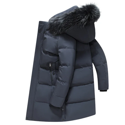 Zip-up Parka Jacke mit Pelzkapuze für Herren
