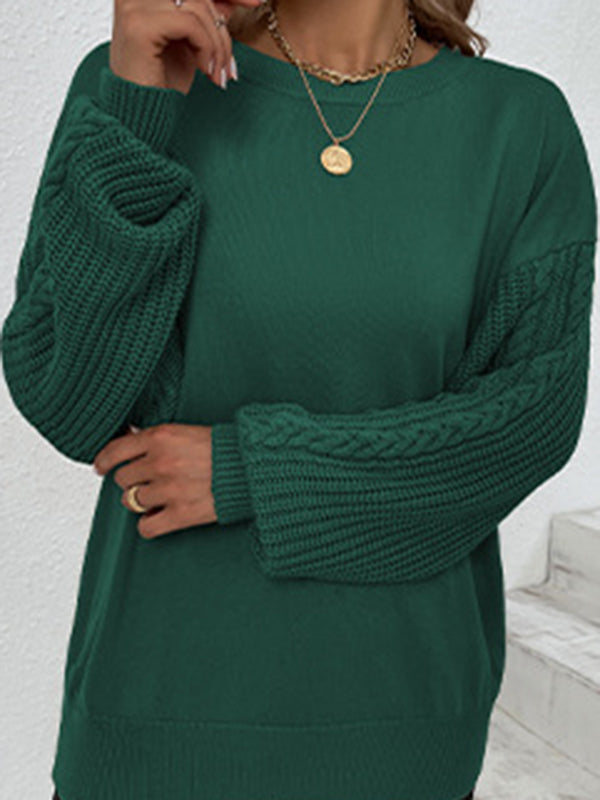 Lockerer Langärmeliger Strickpullover für Damen