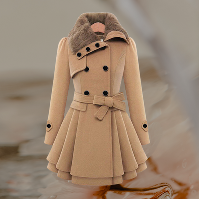 Zweireihiger Mantel mit Gürtel für Damen